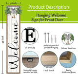 flowtorely Outdoor Welcome Sign for Front Porch Standing 45"×9" Vertical Leaner Wood Frame Tall Outside Rustic Large farmhouse Home Decor Welcome Sign for Front Door Decorations (Wood White)