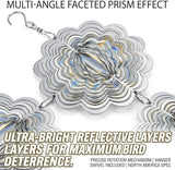 12PCS Stainless Steel Bird Deterrent Wind Spinners for Outside – Reflective Outdoor Bird Repellent Hanging Ornaments, Humane Pigeon Scarer for Yard Garden, Balcony, Patio, Roof & Window (12, Flower)