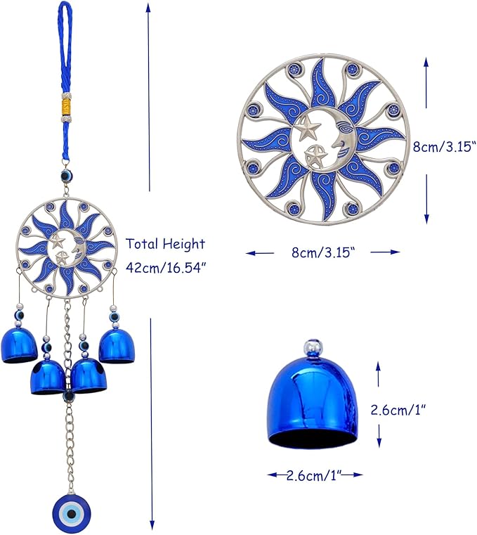 BWINKA Unique Wind Chimes for Outdoor Garden Home Hanging Decoration (Eye-Sun2)