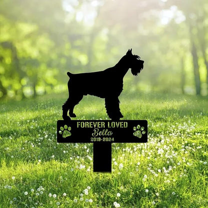 Custom Giant Schnauzer Metal Memorial Garden Stake Personalized Pet Grave Marker Name Sign Remembrance Stake Decor,Memorial Statue Sign for Garden Outdoor Outside Yard Decor Sympathy Dog Loss.