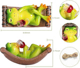 NINIPAPA Frog Garden Decor Outdoor Hanging Frog Wine Statue for Fall Yard Patio Party Decoration, Cute Swing Frog Decor Figurines, Gifts for Mom Dad on Birthday, Valentine's Day Housewarming