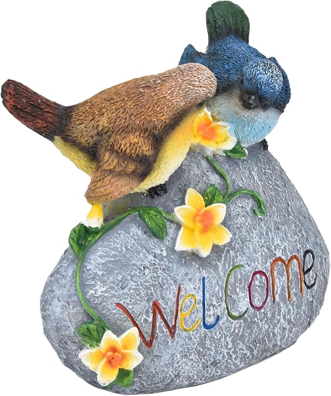 Bird Garden Decor Animal Garden Figurines Welcome Sign Sculptures Statues for Yard Patio Lawn