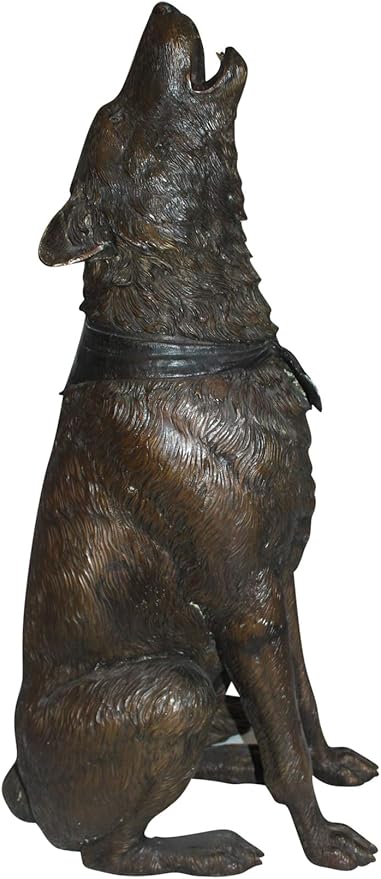 Nifao Howling Wolf Metal Garden Statue – Modern Hand-Finished Stunning Large Sculpture, Elegant Outdoor Décor for Yard, Patio, or Landscape for Animal Lovers, 16" L x 20" W x 37" H