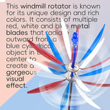 360° Outdoor Wind Spinner, Garden Pinwheels Metal Wind Sculpture Spinner with Gardens Stake, Rotating Windmill Yard Art Decor for Patio, Lawn & Garden (Color)