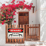 Beware Of The Dog Greyhound Sign Aluminum Metal Tin Signs Outdoor Yard Sign Warning Sign For Fence Yard Home Kitchen Farm Garden Wall Decor 8x12 Inch