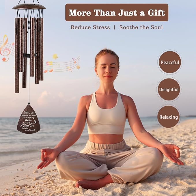 Soopau Thank You Gifts for Women Men, 32" Wind Chimes Thank You Gifts, Appreciation Gifts for Employee Coworkers Colleague Teachers Nurses, Thanksgiving Day Gifts for Family Friends