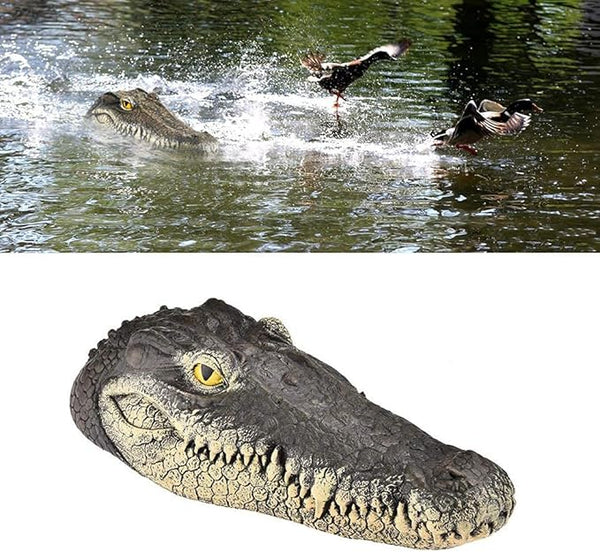 Pond Floating Alligator Head Decoy, Outdoor Pools Float Fake Gator Head Duck Detterent for Pool,Crocodile Head for Decorations,Swimming Pool,Koi Pools, 13 x 5.5 x 2.8 Inches