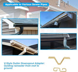2 PCS Rain Chain Gutters Adapter Clip - V Shaped Hook Hanger Garden Rain Catcher System, Water Diverter Accessories (2 PCS, Brown)