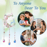 TUOKING Crystal Suncatchers for Window Green Deer Pink Dreamy Crystal Natural Stone Sun Catchers Rainbow Maker Ornament Gift Home Garden Decoration