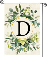 AVOIN colorlife Monogram Letter D Floral Garden Flag 12x18 Inch Double Sided Outside, Family Last Name Initial Yard Outdoor Decoration