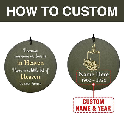 Personalized Wind Chimes 36inch, in Loving Memory of Sympathy Wind Chimes, Candle Design Memorial Wind Chime, Loss of Loved Dad/Mom Outdoor, Listen to the Wind (Produced in USA)