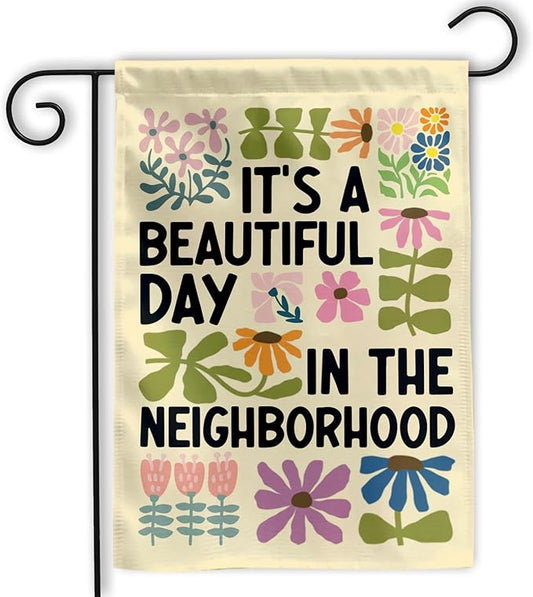 MAIANEY [12"x18"] It’s a Beautiful Day in the Garden Flag – Happy Outdoor Yard Banner, Double-Sided Garden Flag for Spring & Summer Decor, Double Sided, Seasonal Decoration, Farmhouse