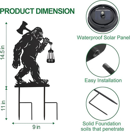 nawaza Bigfoot Metal Garden Stakes Decorative 2Pack,Solar Lights Outdoor Garden Decor Stake,Birthday Gifts for Mom Women,Decorative Metal Housewarming Ornament for Lawn Patio Yard Pathway Black.