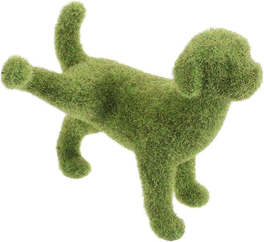 Yardwe Lifelike Outdoor Sculpture for Garden Patio Timeless European Style Decorative Animal Figurine Creative Green Flocking Design for Courtyard and Outdoor Spaces