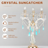 M METERXITY 10-Pack Crystal Icicle Prisms, 53mm/2.09 Inch Chandelier Pendant Maker Hanging Crystals Chandelier Prisms for Home/Windows/Garden/DIY Decoration[Lake Blue]