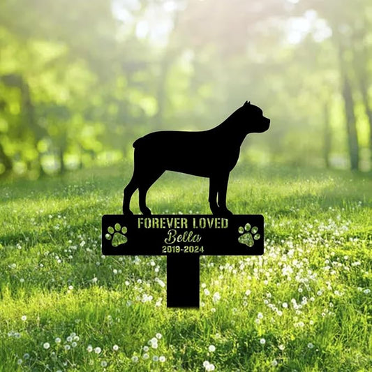 Custom Staffordshire Terrier Metal Memorial Garden Stake Personalized Pet Grave Marker Name Sign Remembrance Stake Decor Sympathy Dog Loss,Outdoor Statues for Yard Garden Lawn Patio Pathway Grave.