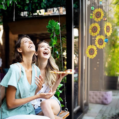 Sunflower Gifts for Women Wind Chime, Sunflower Gifts, Sunflower Wind Chimes for Outside, Patio Decor Garden