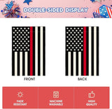 AVOIN colorlife Thin Red Line Firefighters and Fire Services Garden Flag 12x18 Inch Double Sided Outside, American Stars and Stripes Patriotic Yard Outdoor Decoration