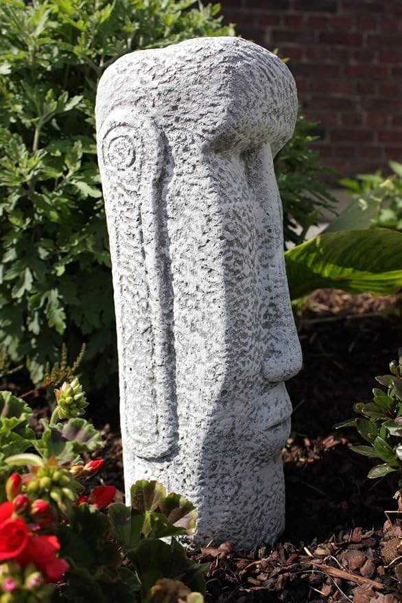Massive Moai Figure Easter Island Figure Easter Island Moai Head Statue Concrete Garden Decoration