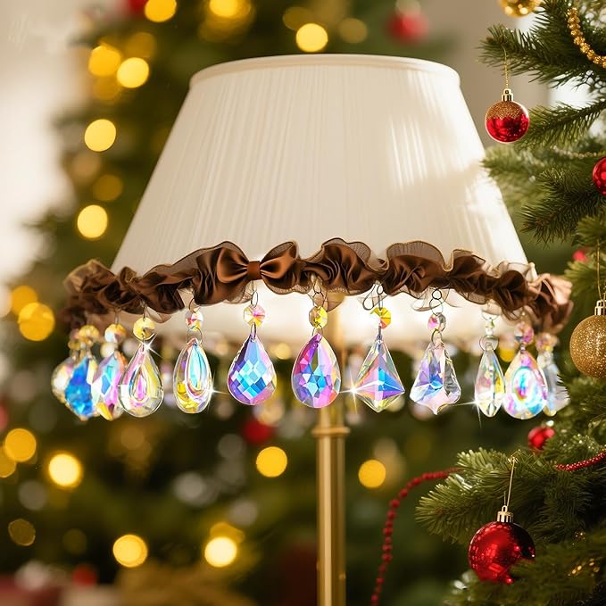 KANPURA 12 Pcs Crystal Sun Catcher, Hanging Ornament Crystals Prism Rainbow Maker for Home,Office,Garden Christams Decoration(Colorful)