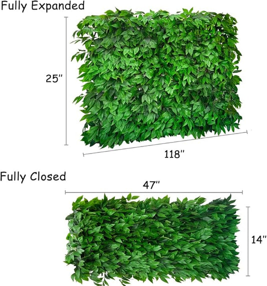 Expandable Fence Privacy Screen for Balcony Patio Outdoor,Decorative Faux Ivy Fencing Panel,Artificial Hedges (Single Sided Leaves)