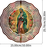 Virgin Mary Prayer Wind Spinner, Metal Wind Spinners Outdoor Indoor, Virgin Mary Hanging Garden Decor for Outside, Stainless Wind Spinners for Yard and Garden 10 inch 3D (25.76X25 CM)