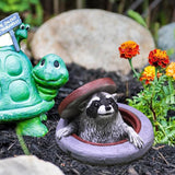 OULIGET Raccoon Garden Statue Ornament,Miniature Simulation Small Animal Resin Sculpture,Cute Flower Pot Fairy Garden Micro Landscape Accessories, Lifelike Decor for Yard Patio