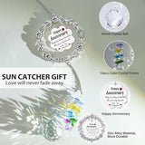 Happy Anniversary Suncatcher Gifts for Wife, Sun Catcher Wedding Gift for Couple, Hanging Crystal Sun Catcher Ornament for Window Rainbow Maker, Anniversary Romantic Gift Ideas for Girlfriend Women