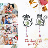 Cat＆Dog Garden Suncatcher,2 Pack Suncatchers with Crystal,Metal Sun Catchers Indoor Window Ornament for Outdoor Indoor Home Garden Decoration