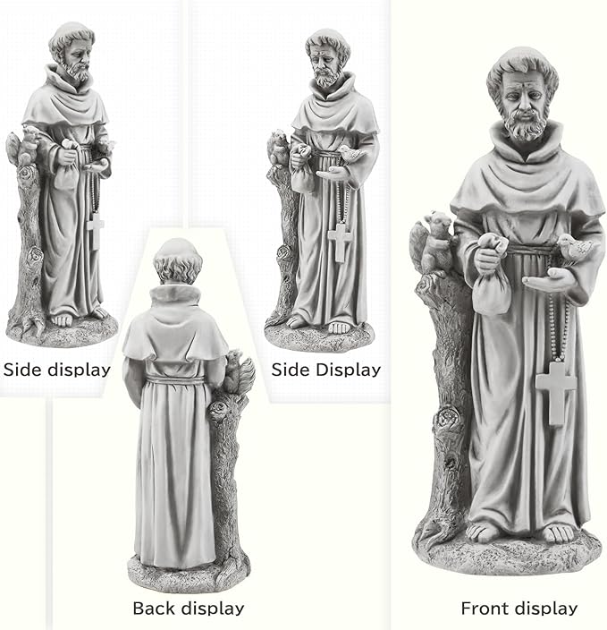YOLENY St Francis Garden Statue Outdoor, 30.7" H Saint Francis of Assisi Statue Outside Religious Sculpture for Patio Decor