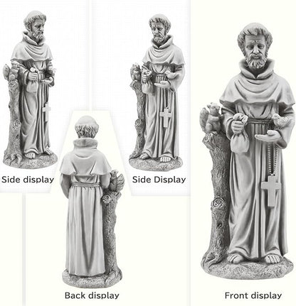YOLENY St Francis Garden Statue Outdoor, 30.7" H Saint Francis of Assisi Statue Outside Religious Sculpture for Patio Decor