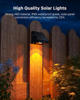 8 Pack Solar Powered Fence Lights Outdoor Wall Mount Decorative Waterproof Down LED for Deck, Outside Stairs, Pool Cage, Patio, Backyard, Garden, Bright 3 Color Temperatures Lamps with Easy to Install