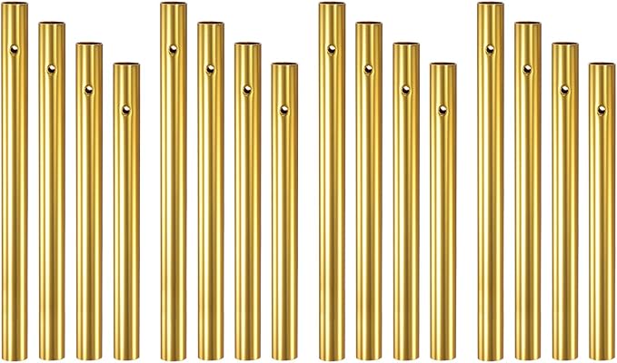 M METERXITY 16-Pack Wind Chime Tubes, 4 Sizes Aluminum Metal Wind Bell Empty Tubes for Outside/Adults Arts and Crafts/DIY [Gold]