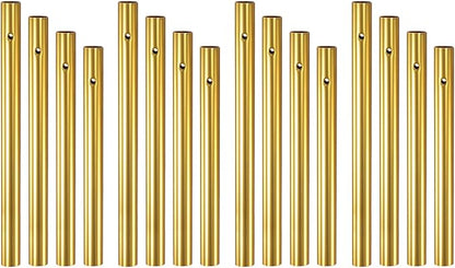 M METERXITY 16-Pack Wind Chime Tubes, 4 Sizes Aluminum Metal Wind Bell Empty Tubes for Outside/Adults Arts and Crafts/DIY [Gold]