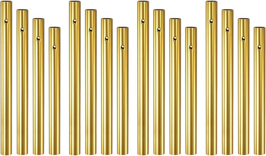M METERXITY 16-Pack Wind Chime Tubes, 4 Sizes Aluminum Metal Wind Bell Empty Tubes for Outside/Adults Arts and Crafts/DIY [Gold]