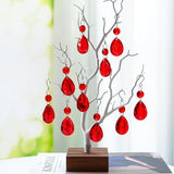 H&D HYALINE & DORA 3Inch Crystal Suncatcher Bauhinia Prisms Pendants 10Pcs Chandelier Crystals Replacement Hanging Sun Catcher Beads for DIY Arts Crafts Decor (Red)