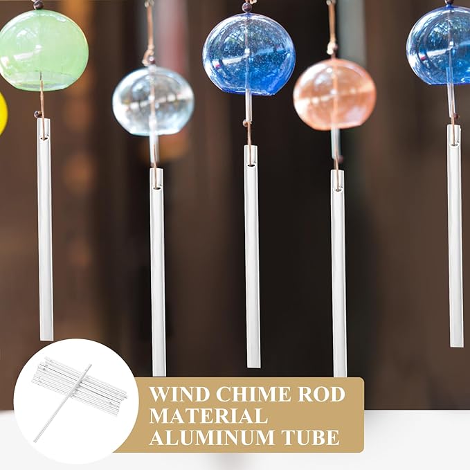 12Pcs Wind Chime Tubes Accessories for DIY Crafts Aluminum Wind Chime Replacement Parts for Garden Courtyard Hanging Decoration 4.52 Inch Metal Tubes for Outdoor Windchimes