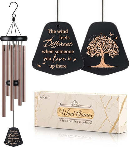 Leebbsin Loss of Loved One Gift, 25.5" Sympathy Wind Chimes, Memorial Gifts for Loss of Loved One, Mom, Dad, Wife, Husband, Child, Remembrance & Bereavement Gifts for Funreal, Outdoor