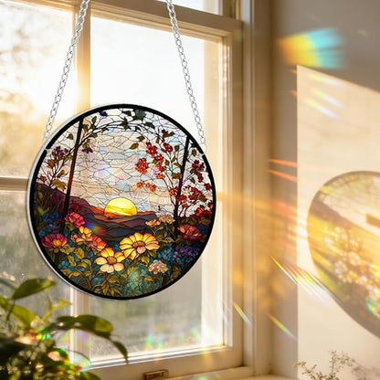 Sun Catchers Indoor Window, Acrylic Rainbow Suncatcher Window Hanging Decoration for Living Room Bedroom Summer Home Balcony Ornaments Decoration (SC066)