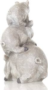 Garden items - 11658 Pigs Garden Statue, one Size, Light Gray