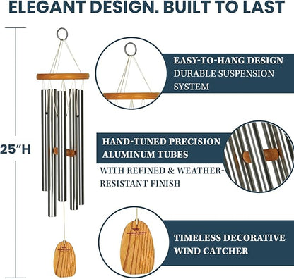 Woodstock Chimes Signature Collection, Chimes of Kyoto, 25'' World Music Wind Chimes for Outdoor, Patio, Home or Garden Décor (KWS)