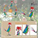 Natelf Outdoor Wacky Metal Rooster Yard Statue Decoration Roosters Decor Garden Statues Chicken Figurine Outside Decorations for Courtyard