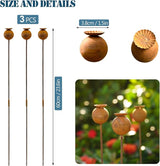 Metal Flowers for Outside - 3PCS Decorative Garden Stakes, Flower Bed Decorations Outdoor, Metal Garden Yard Art Sculpture for Lawn Porch Pathway Patio