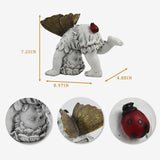 Suyorpe Fairies for Fairy Garden Solar Decor - Fairy Figurines Resin Outdoor Statues Ornaments with Light up Ladybug for Patio,Lawn,Yard,Porch,Outside Angel Gifts