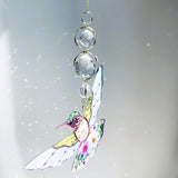 Green Acrylic Hummingbird Flowers Garden Suncatcher Christmas Tree Decorations Window Hanging Ornaments Crystal Prism Rainbow Maker Sun Catcher Gifts for Mom Grandma Sister Bird Lovers