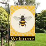 Gkyygk Welcome Yellow Bee Garden Flag 12 x 18 Inch Double Sided Welcome Banners Farmhouse Holiday Outside Decor Burlap Yard Flag