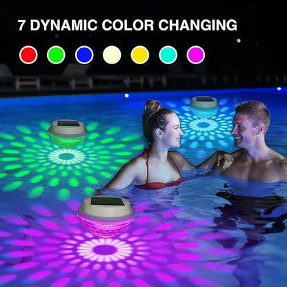 Solar Floating Pool Lights, RGB Color Changing LED Pool Lighting, IP65 Waterproof Auto On/Off LED Lights for Ponds, Pools, Garden and Party Decor