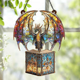 Jesuspirit - Window Hanging Suncatcher – Crystal Clear Acrylic & Wood Sun Catcher for Home Decor, for Women (I Am A Book Dragon, 6 Inches)