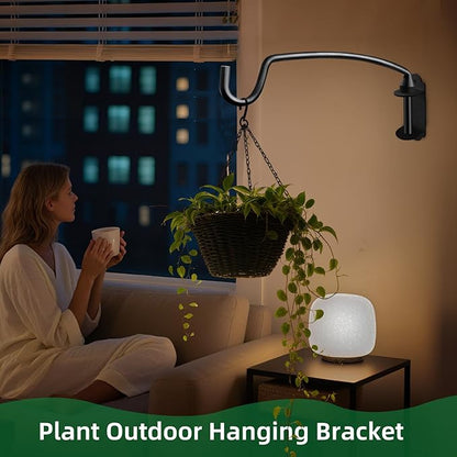 Plant Hooks for Wall Hanging Plant Bracket with Ajustable Angles for Bird Feeder, Wind Chimes, Flower Basket 12.2 Inches