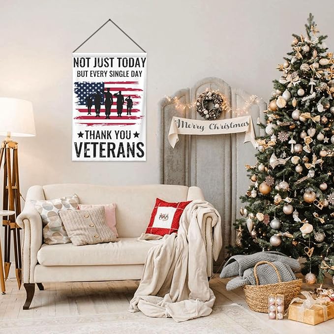 Thank You Veterans Garden Flags 12×18 Inch Double Sided Decorative Yard Banner Seasonal Flag for Outdoor Outside Decor